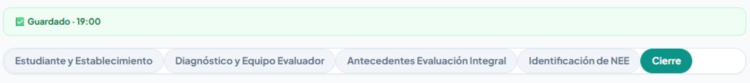 Barra de estado del auto-guardado del FUDEI
