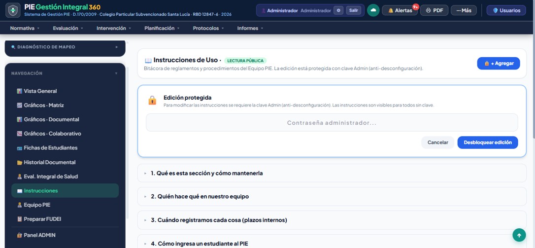 Cuadro que pide la clave de Admin para editar