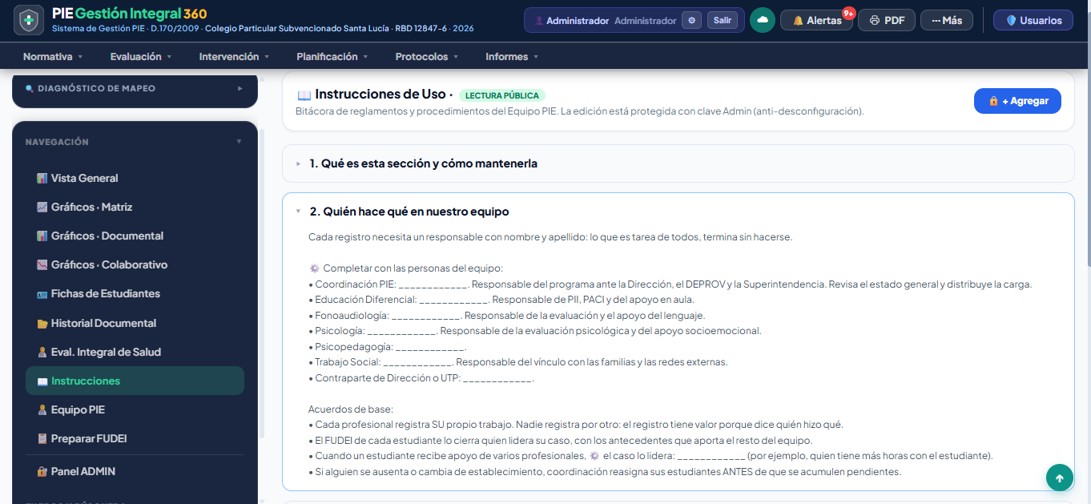 Ficha de acuerdos desplegada con sus espacios por completar